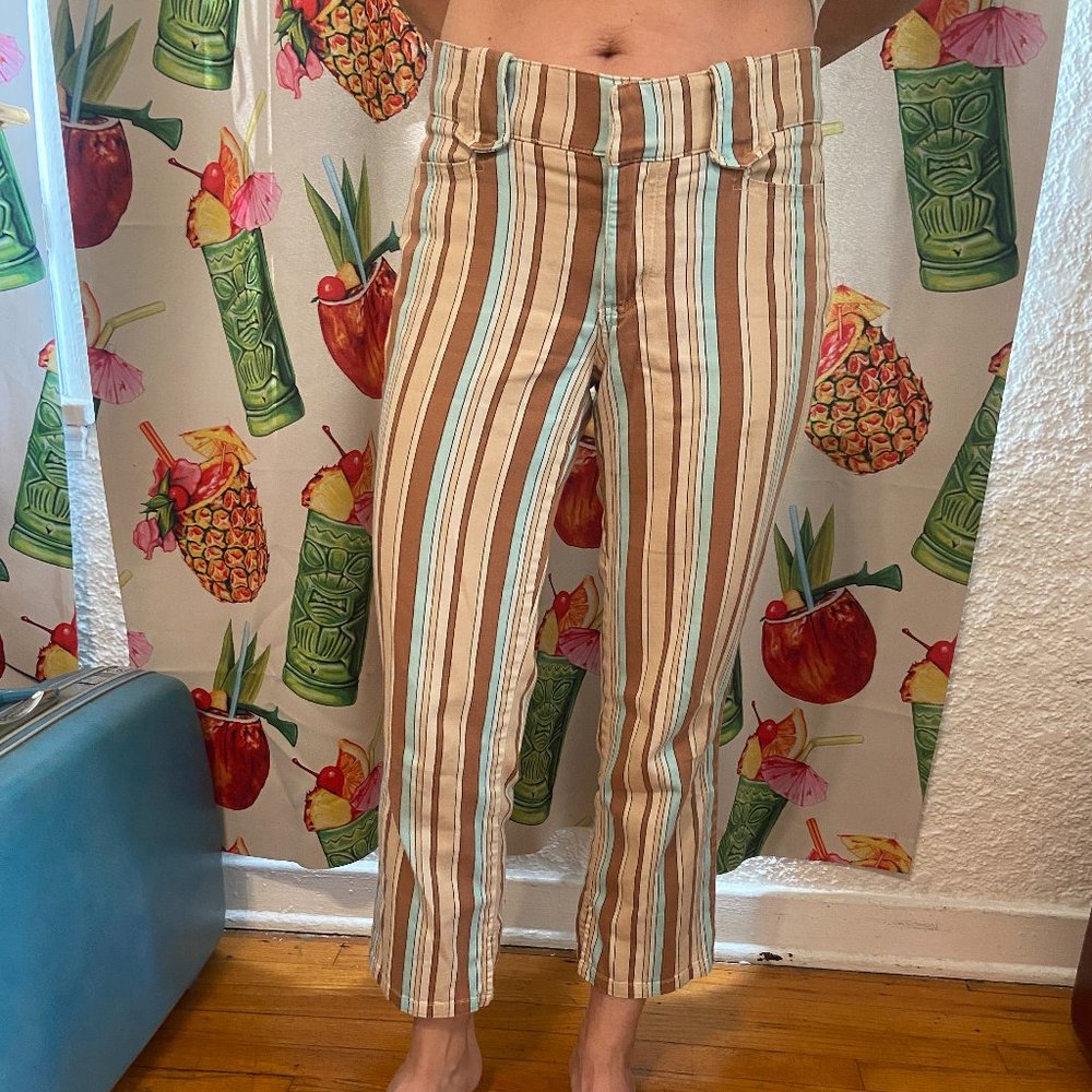 Vintage Guess stripe striped crop cropped pants